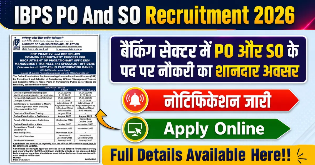 IBPS PO And SO Recruitment 2026